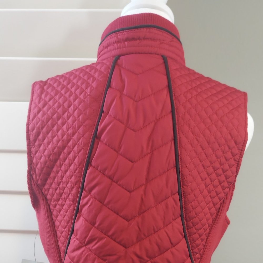 NWT G.H.Bass Womens Red Quilted Outdoors Vest  Small - Picture 4 of 14